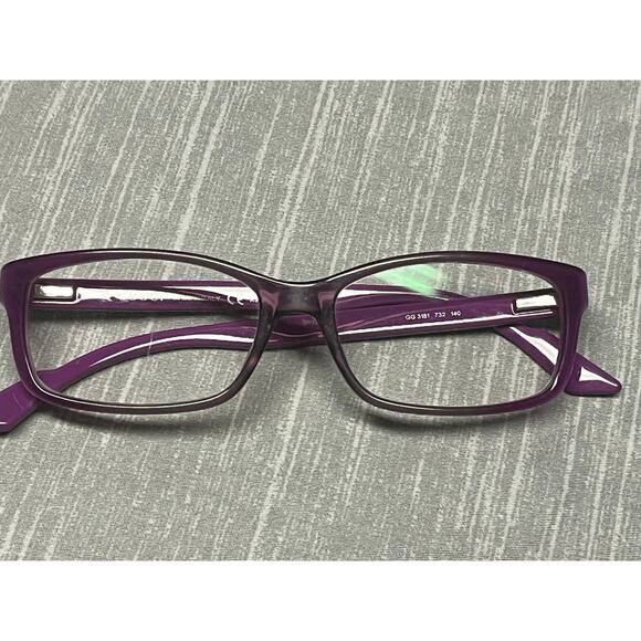GUCCI GG 3181 732 140mm Purple Rectangle Eyeglasses Frames Designer PreOwned - Picture 1 of 5